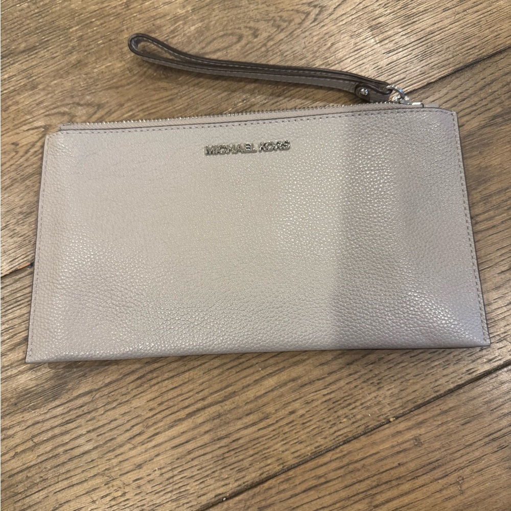 Michael Kors Gray Wristlet Clutch